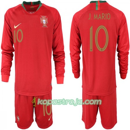 Billiga Fotbollströjor Portugal J. MARIO 10 Barn VM 2018 Hemma tröja Långärmad